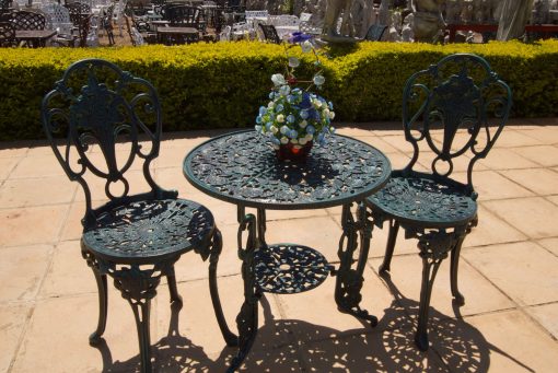 Two-Seater Cast Aluminium Patio Furniture Mystic Rose Set with 62cm Round Table