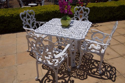 Four-Seater Cast Aluminium Patio Furniture Newlands Set with 90cm Square Egyptian Table