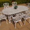 Six-Seater Cast Aluminium Patio Furniture Newlands Set with 180cm Oval Egyptian Table