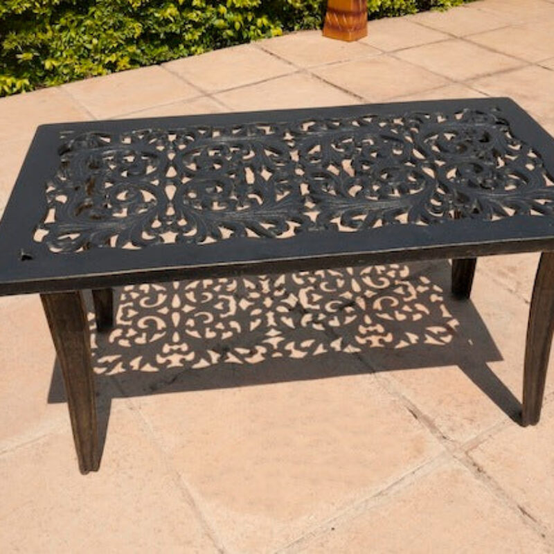 Cast Aluminium Patio Furniture Coffee Table Rectangular (95cm x 53cm)