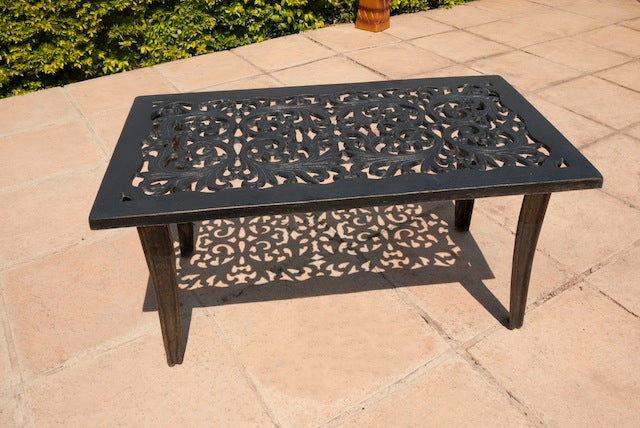 Cast Aluminium Patio Furniture Coffee Table Rectangular (95cm x 53cm)