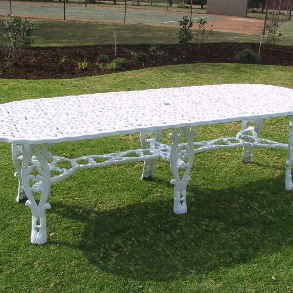 Cast Aluminium Patio Furniture Egyptian Table - Oval 265cm x 90cm