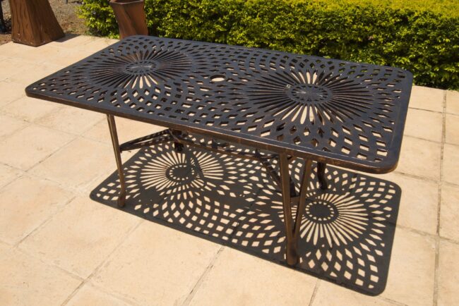 Cast Aluminium Patio Furniture Crystal Table Rectangular (185cmx100cm)