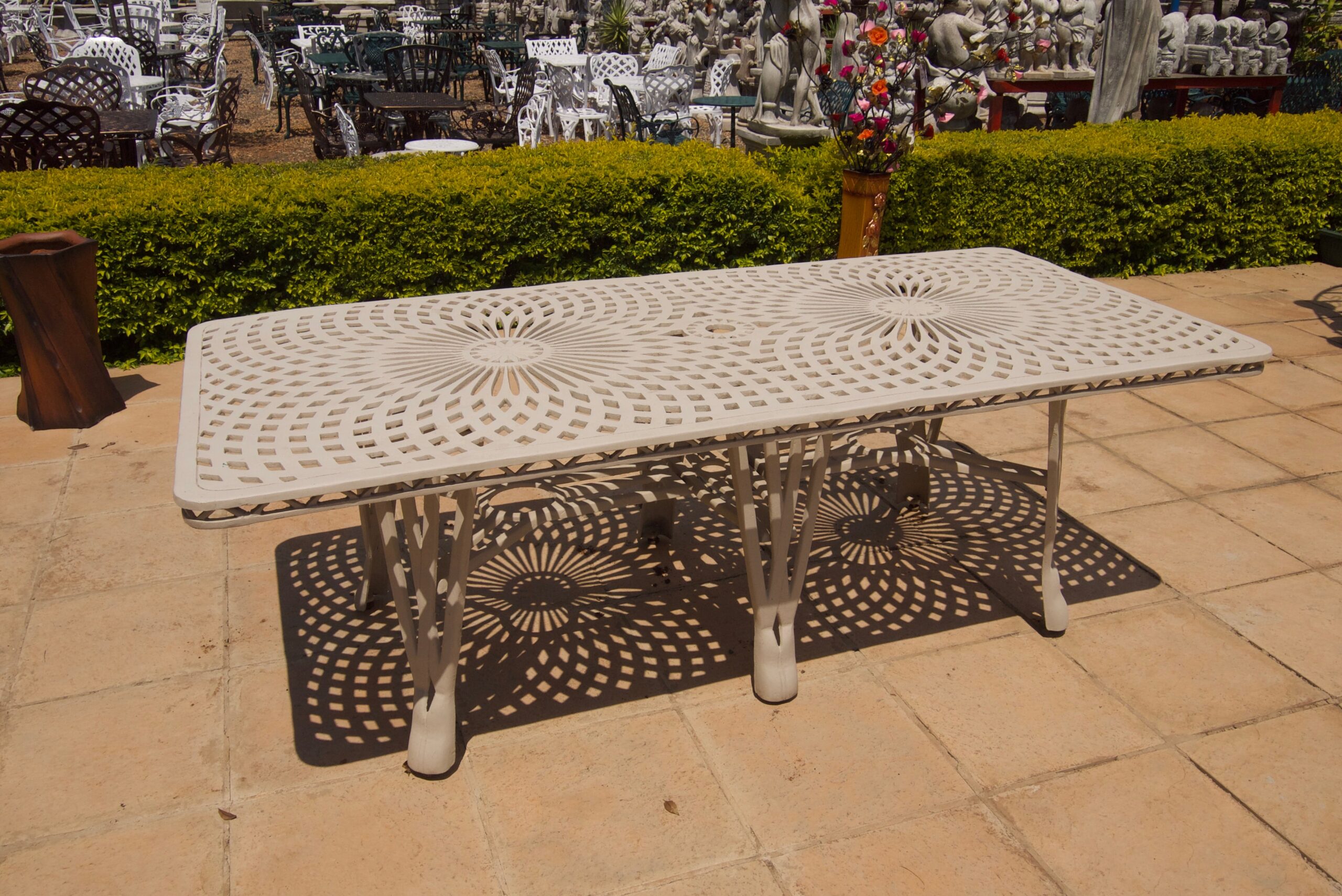Cast Aluminium Patio Furniture Crystal Table Rectangular (216cmx100cm)