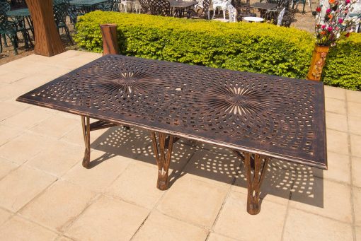 Cast Aluminium Patio Furniture Crystal Table Rectangular (216mx125cm)