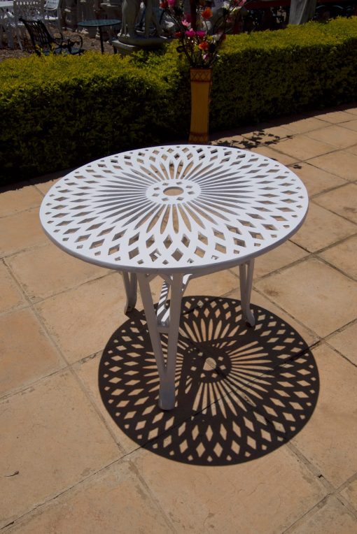 Cast Aluminium Patio Furniture Crystal Table Round (85cm Diameter)