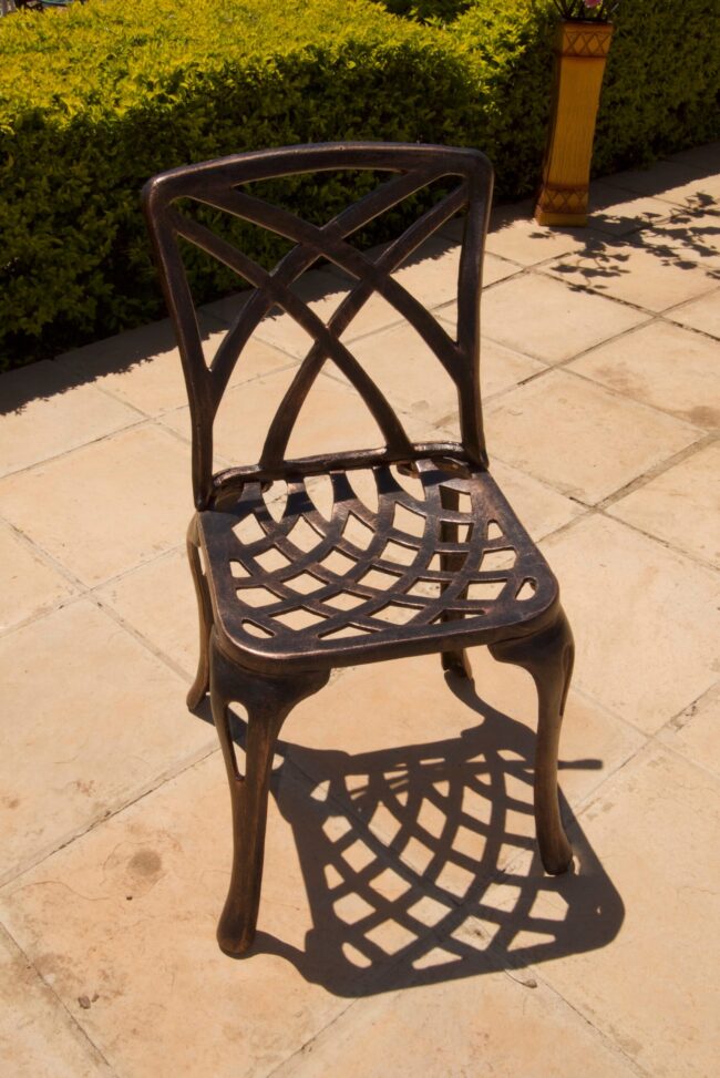 Cast Aluminium Patio Furniture Small Willow Chair (No Arms)
