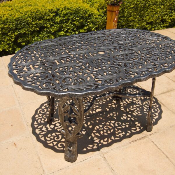 Cast Aluminium Patio Furniture Egyptian Table - Oval (135cmx90cm)