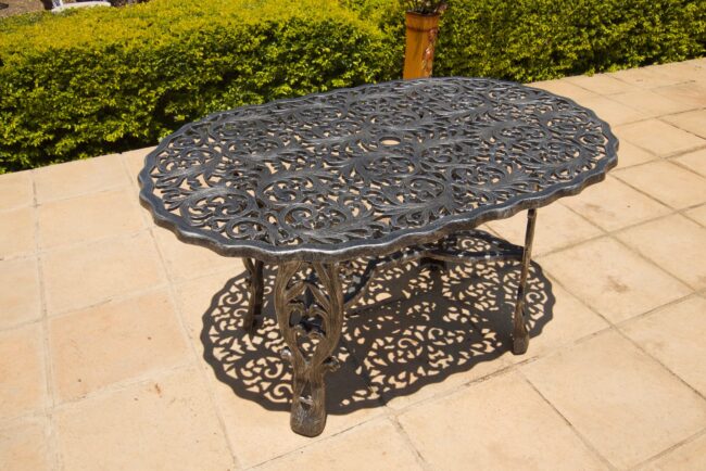 Cast Aluminium Patio Furniture Egyptian Table - Oval (135cmx90cm)